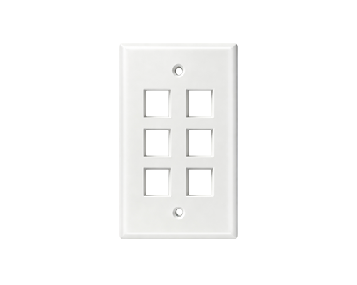 American-Style Six-Port Flat Network Faceplate