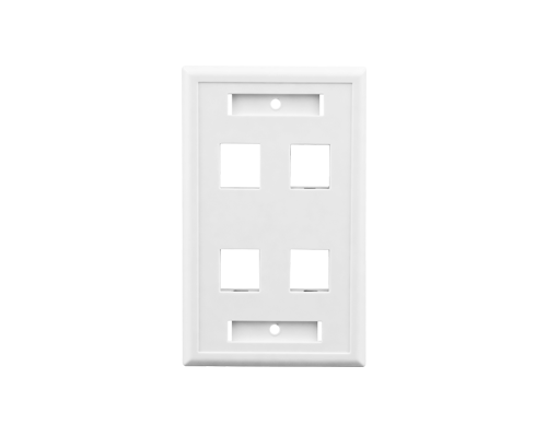 American-Style Four-Port Raised Frame Network Faceplate