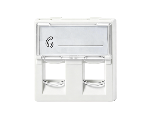 45×45mm Dual-Port Shuttered Data Insert with Label Cover