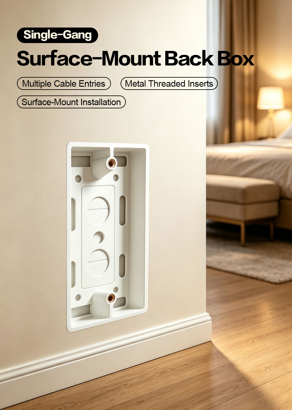 American-Style Single-Gang Surface-Mount Back Box
