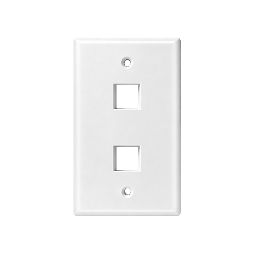 American-Style Dual-Port Flat Network Faceplate