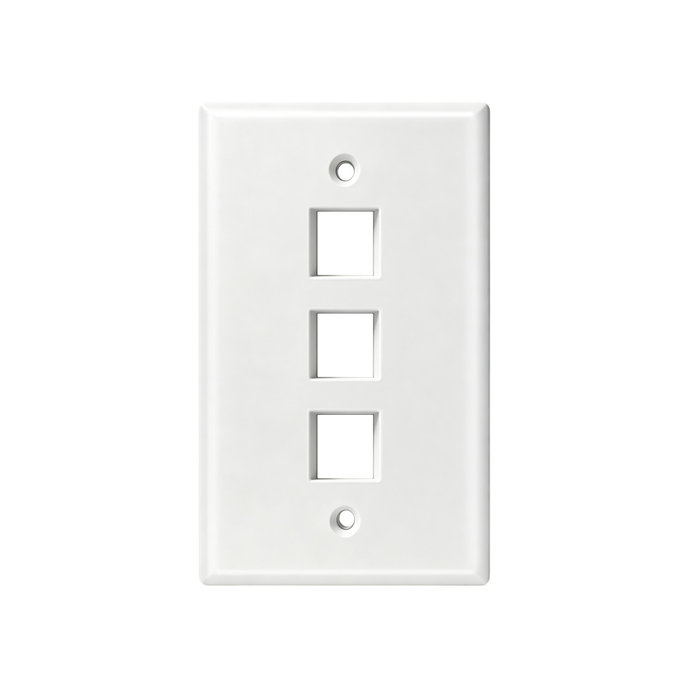 American-Style Three-Port Flat Network Faceplate