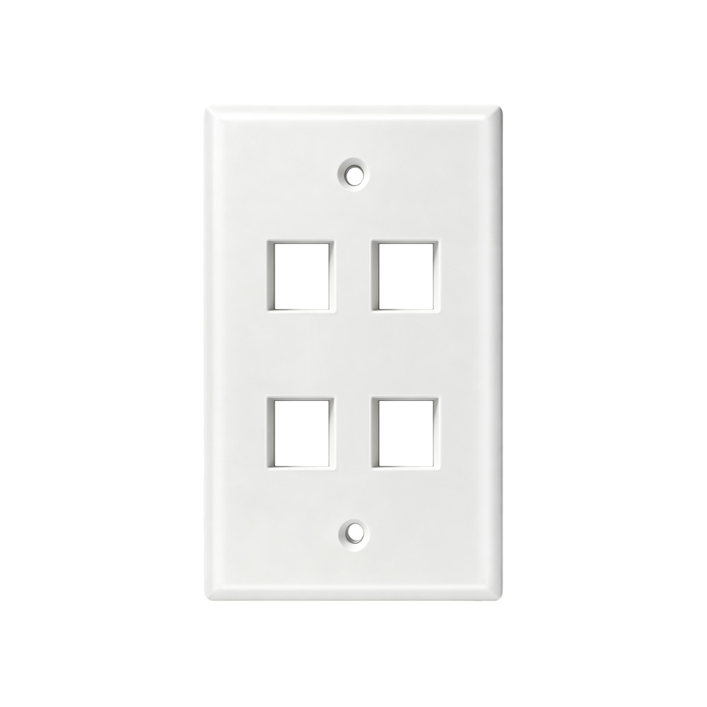 American-Style Four-Port Flat Network Faceplate