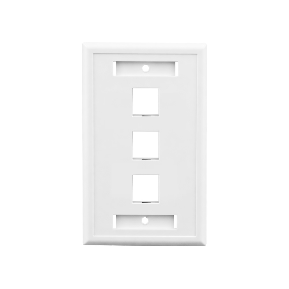 American-Style Three-Port Raised-Frame Network Faceplate