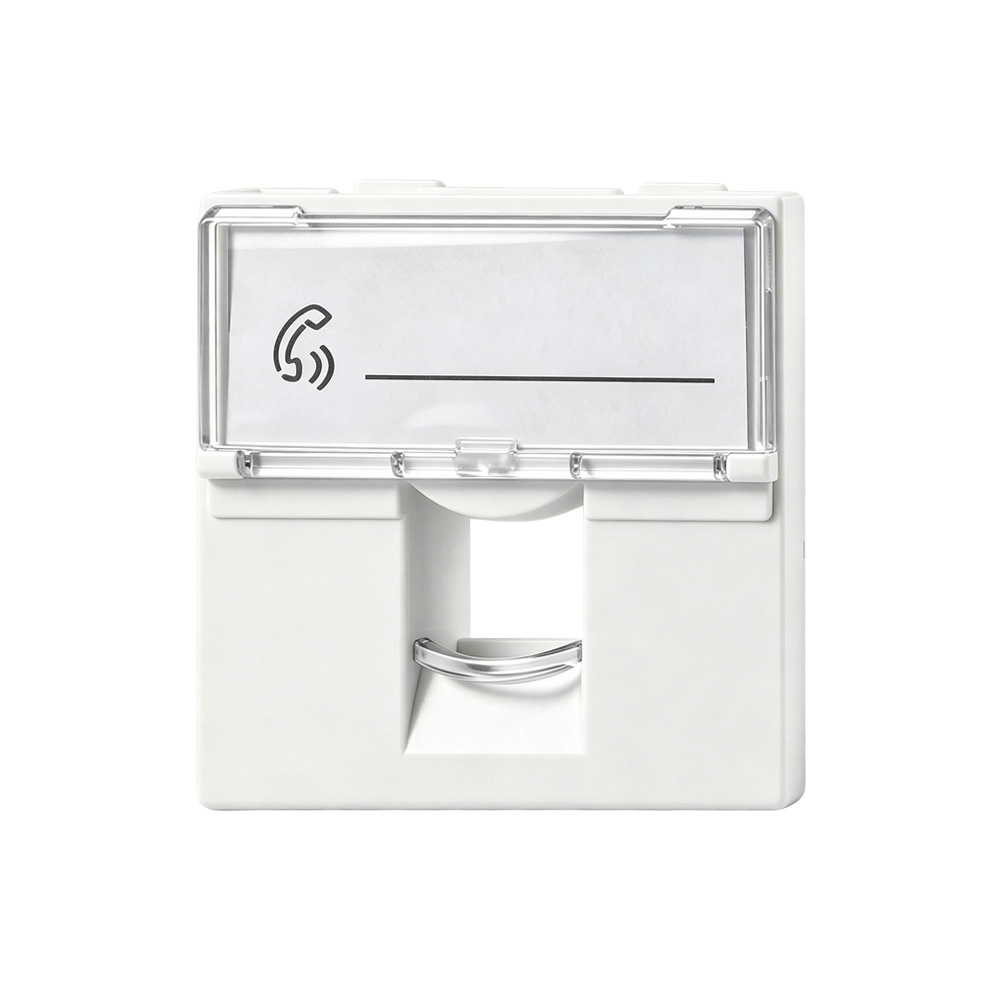 45×45mm Single-Port Shuttered Data Insert with Label Cover