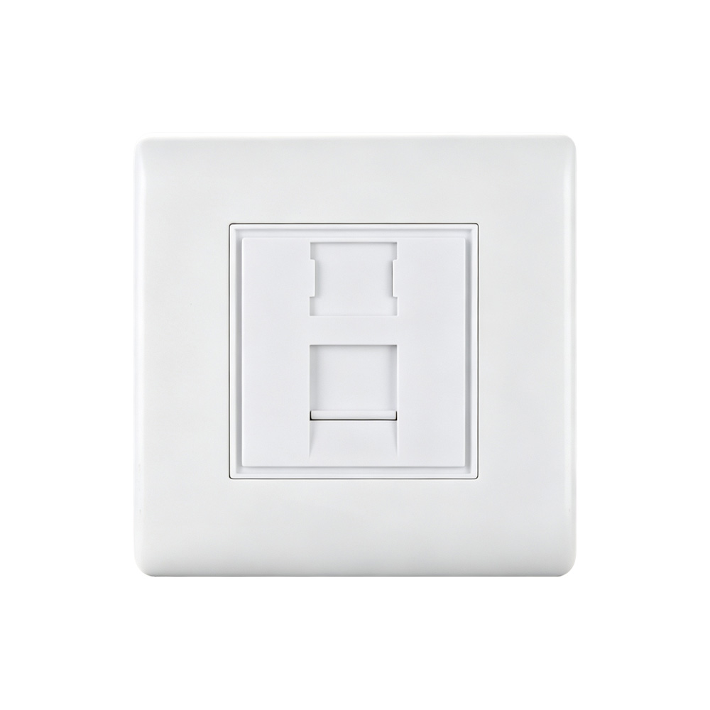 French-Style 80×80Single-Port Shuttered Faceplate