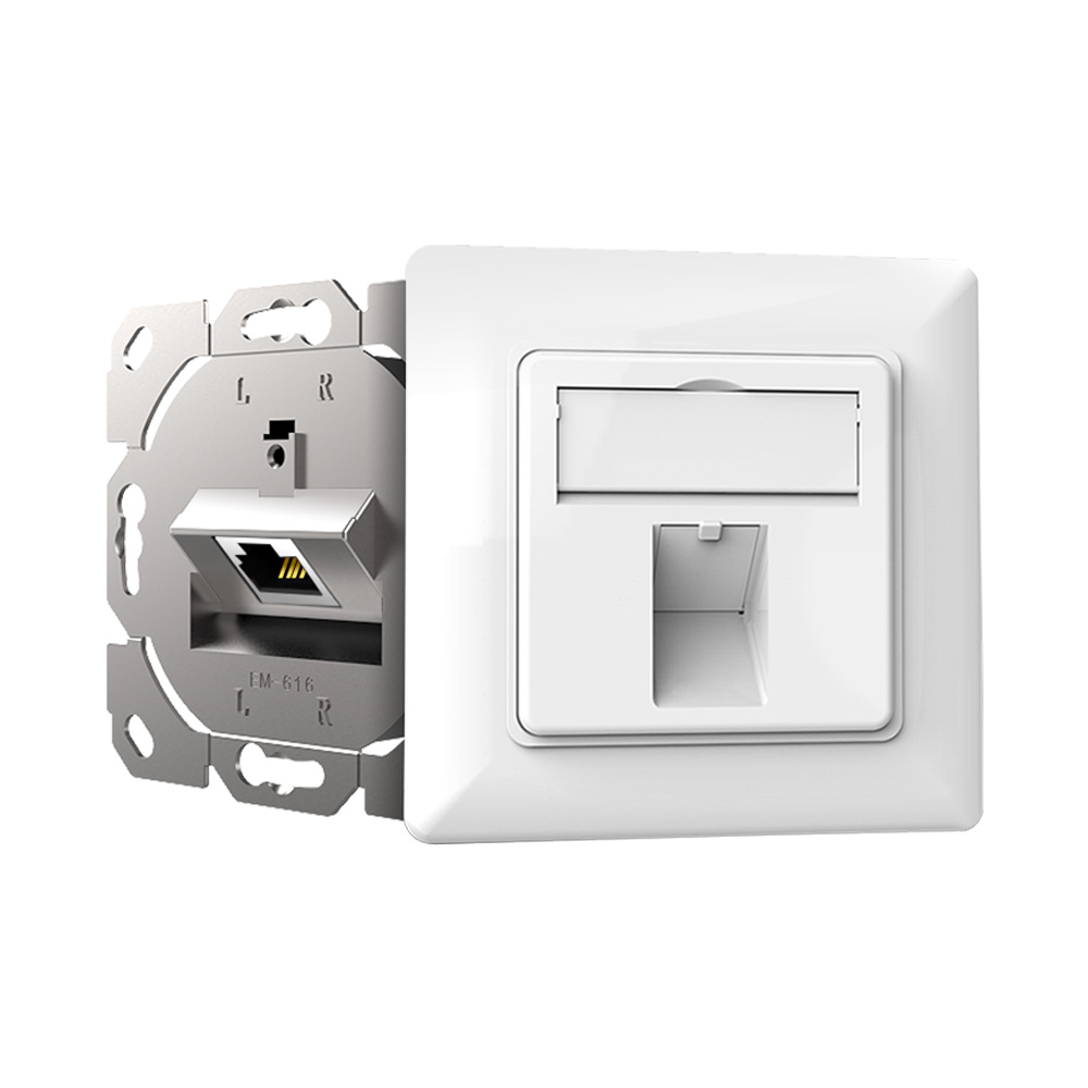 Dust-Proof 80 Type Single Port Shielded Network Faceplate
