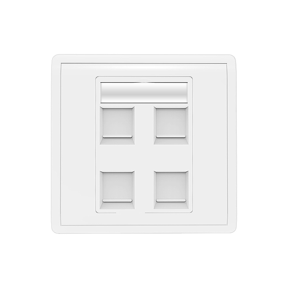 Dust-Proof 86 Type Four Port Wall Faceplate