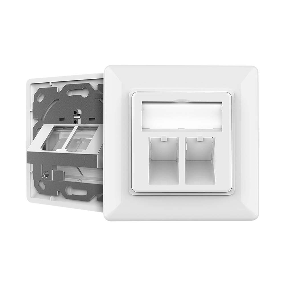 Dust-Proof 80 Type Dual Port Modular Network Faceplate