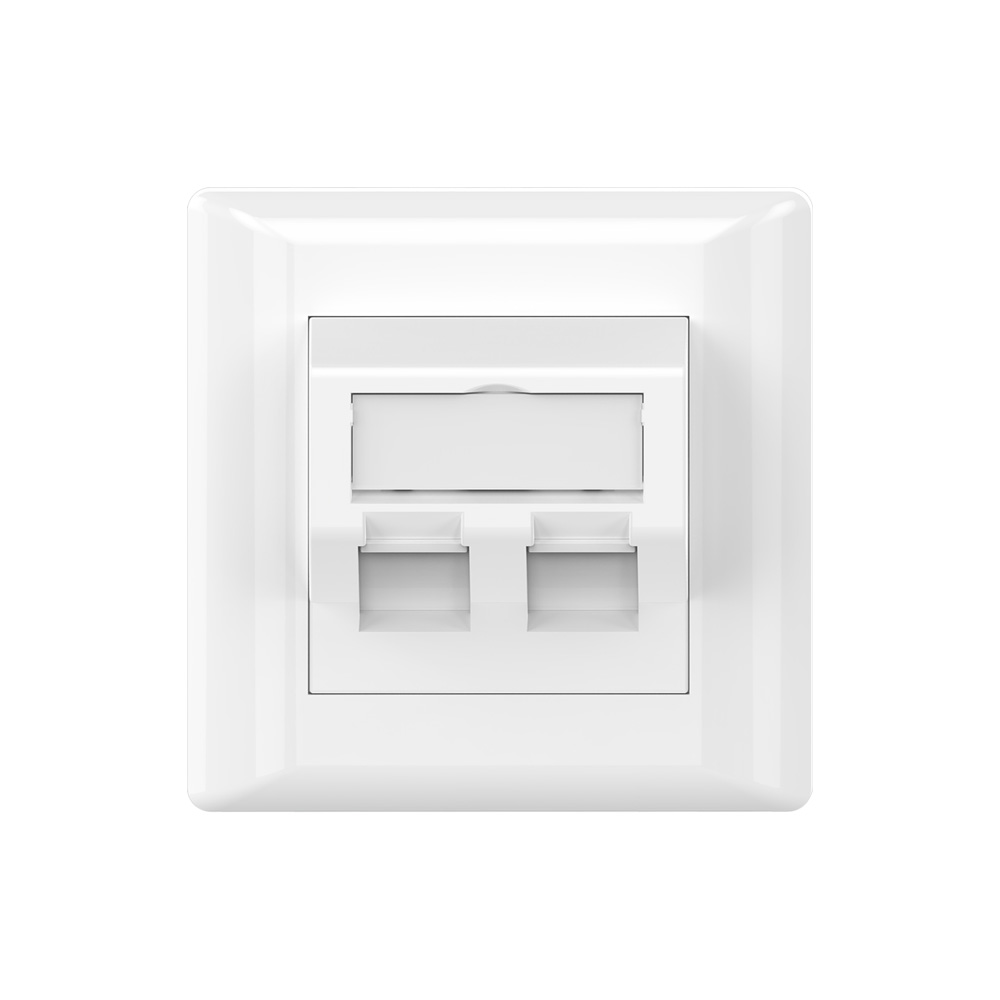 Dust-Proof 86 Type Dual Port Wall Faceplate