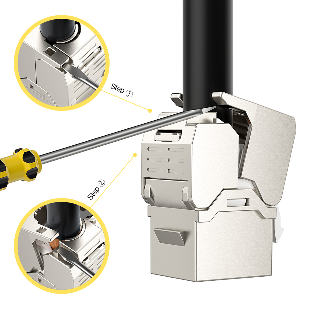 Ultra-Short Shielded RJ45 Keystone Jack