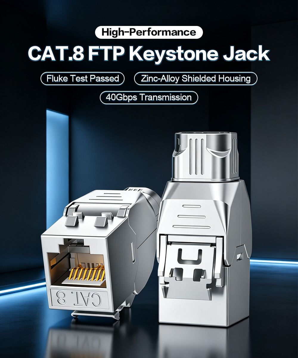 Cat.8 Shielded Toolless RJ45 Keystone Jack