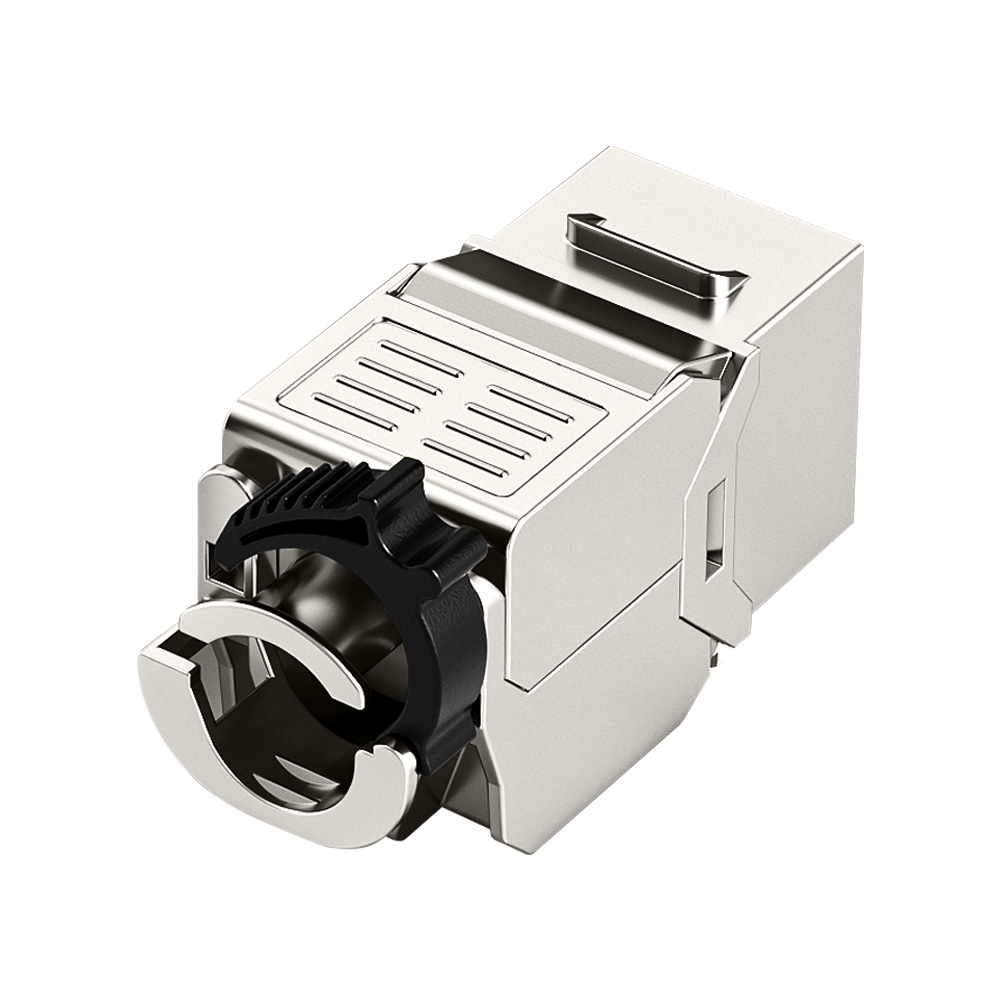 Dust-Proof Toolless Shielded Cat.6A FTP Keystone Jack