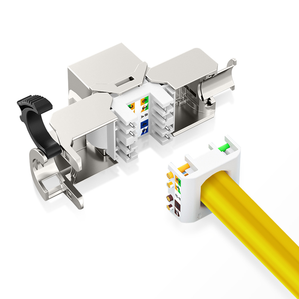 Dust-Proof Toolless Shielded Cat.6A FTP Keystone Jack