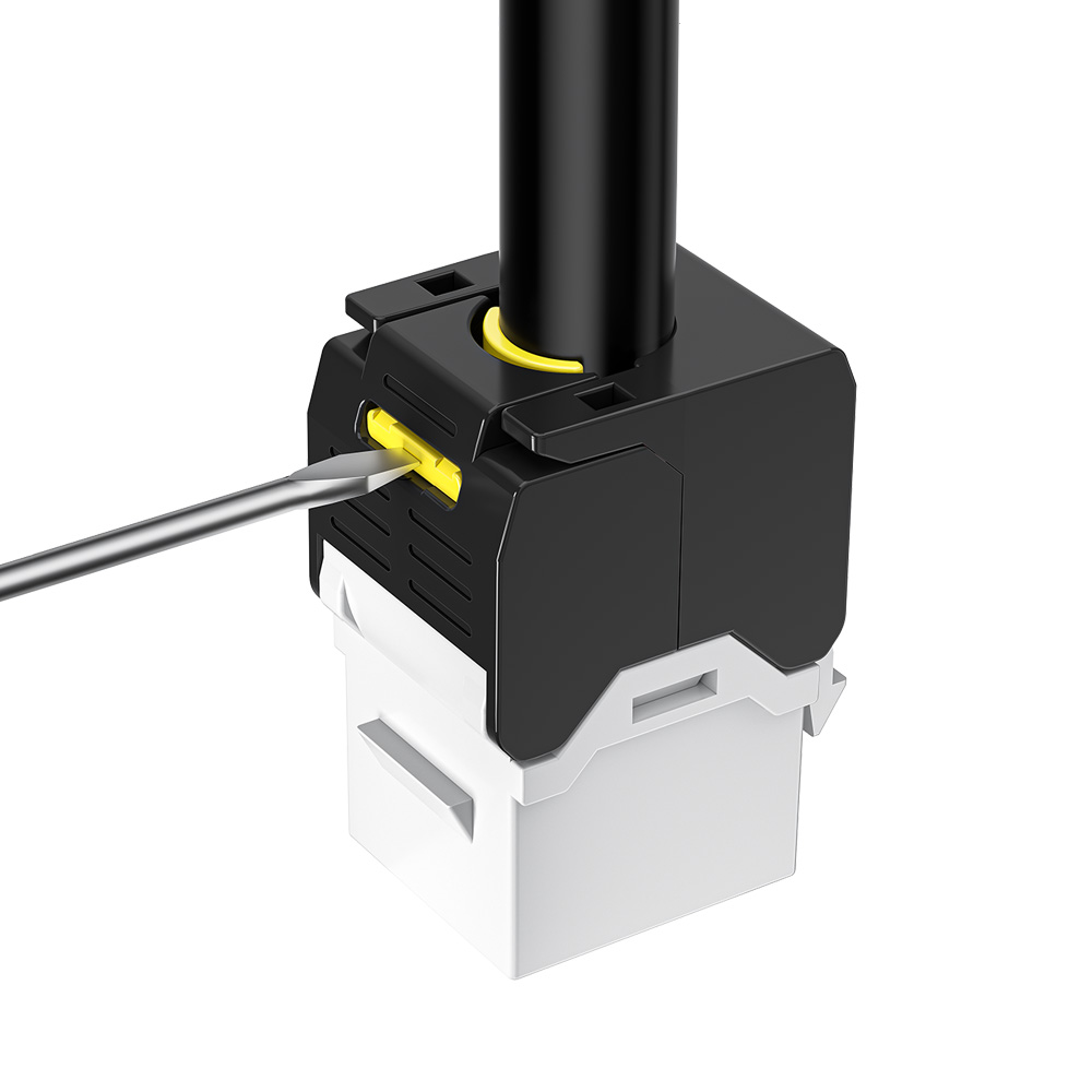 Ultra-Short UTP RJ45 Keystone Jack with Quick-Lock Cover