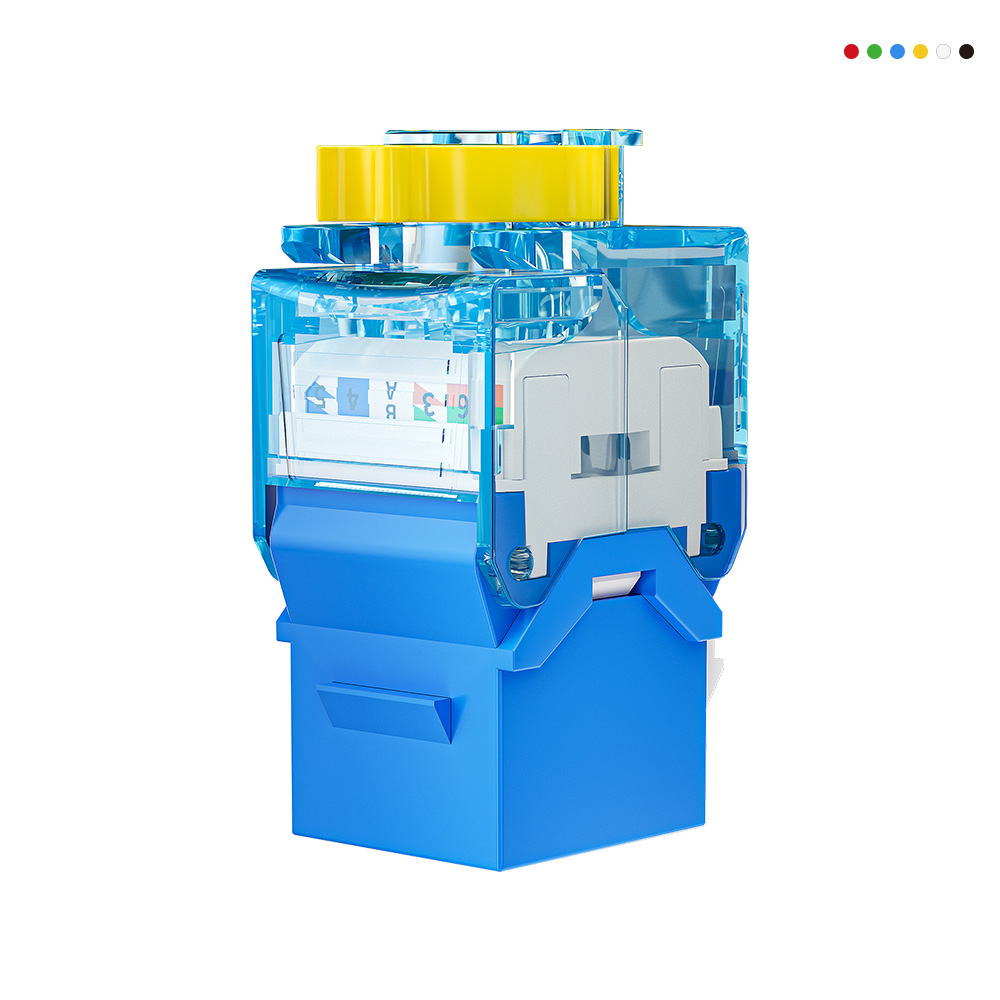 Custom Colour Fire-Retardant Toolless UTP RJ45 Keystone Jack