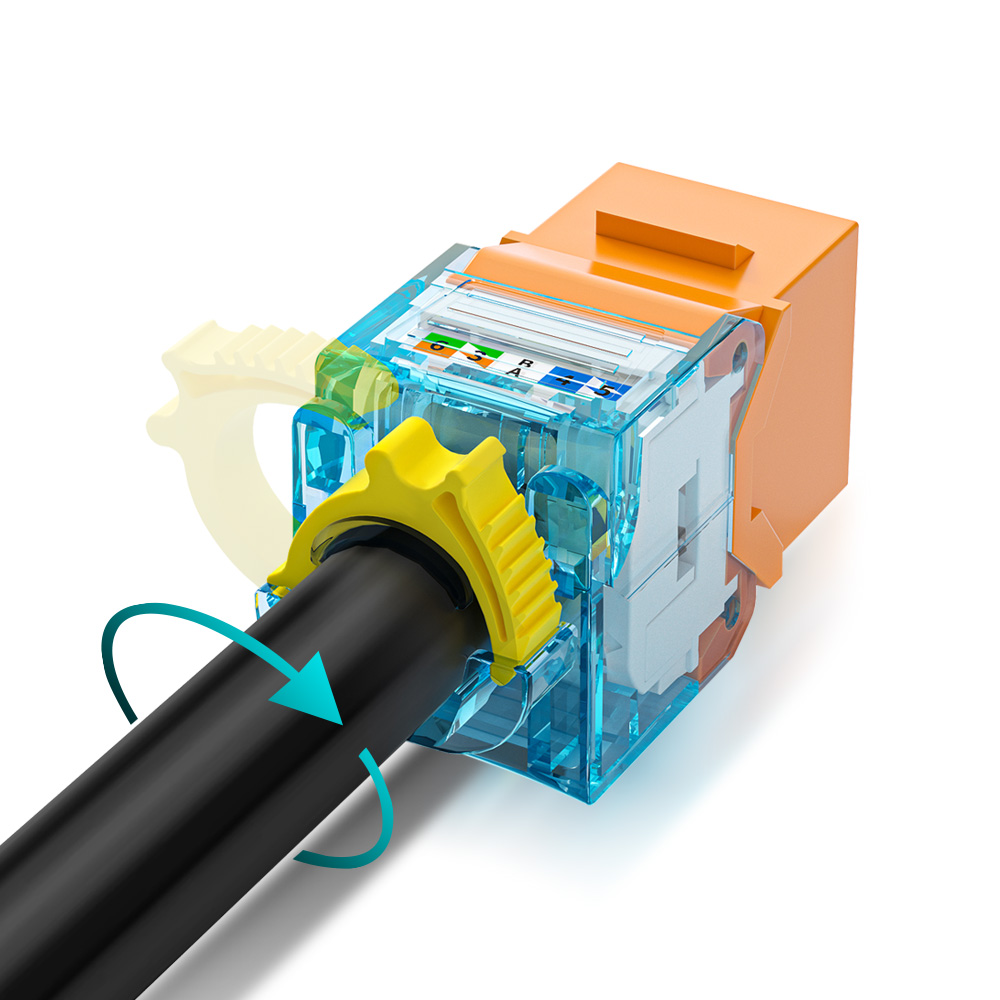 Custom Colour Fire-Retardant Toolless UTP RJ45 Keystone Jack