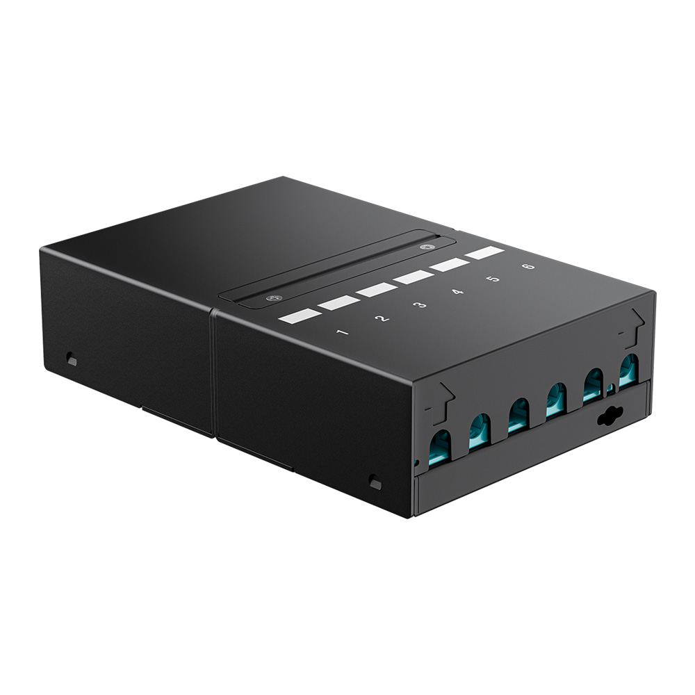 1U 6 Port Fully Enclosed FTP Blank Patch Panel