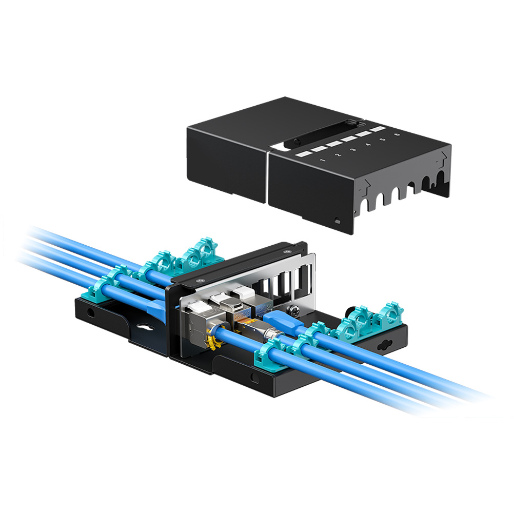 1U 6 Port Fully Enclosed FTP Blank Patch Panel