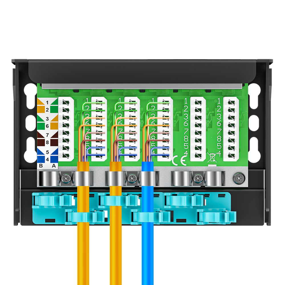 0.5U 6 Port-CAT.6A Shielded Patch Panel