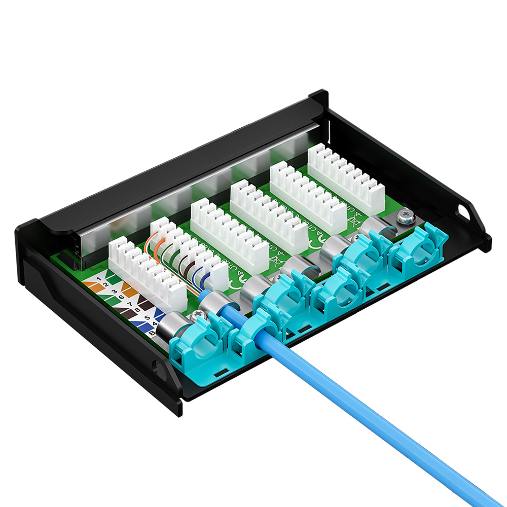 0.5U 6 Port-CAT.6A Shielded Patch Panel