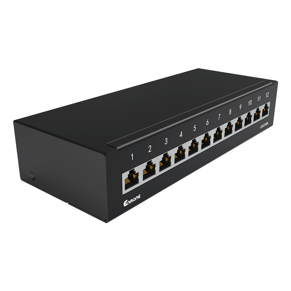 1U 12 Port Cat.6A Shielded Patch Panel