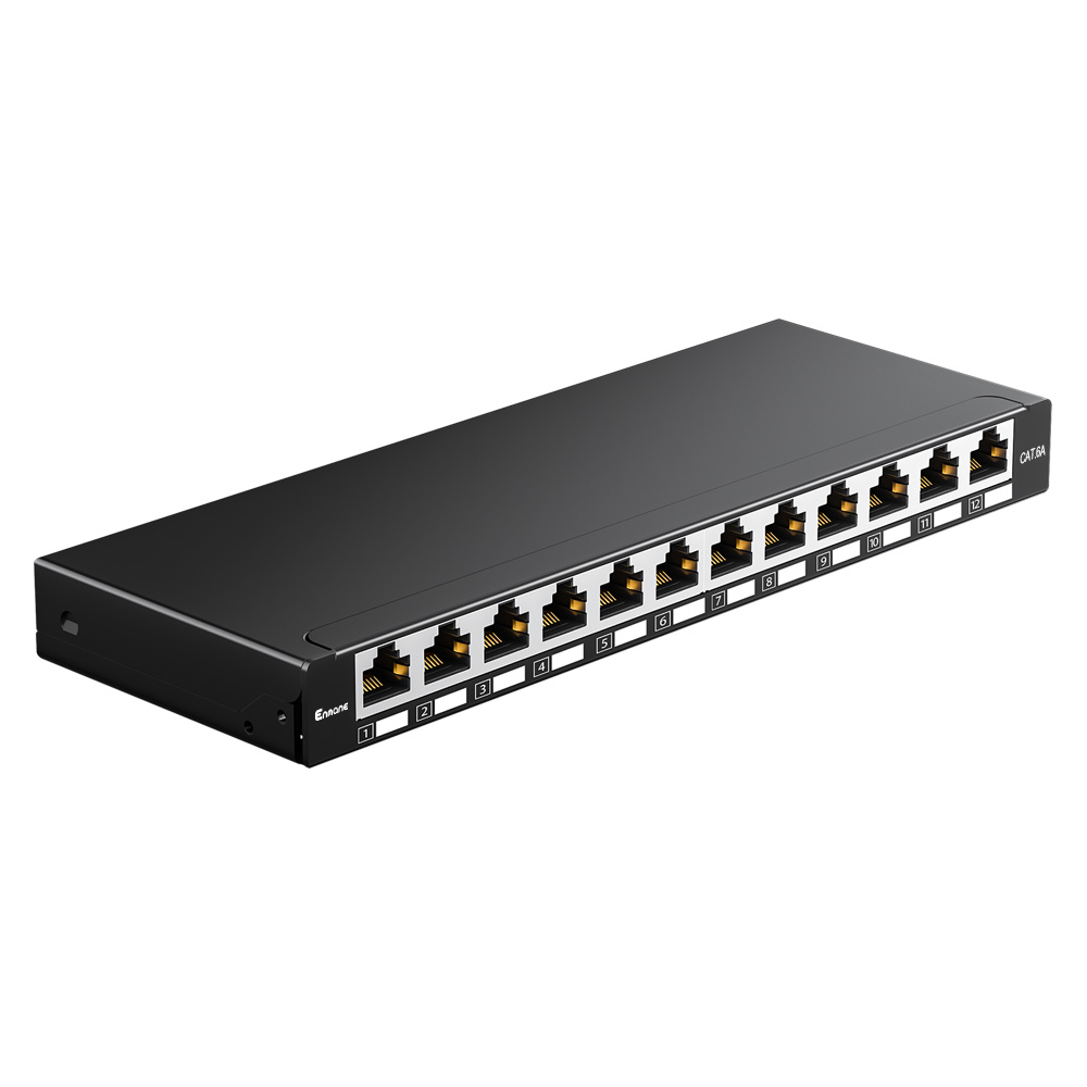 High-Density 0.5U 12 Port-CAT.6A STP Patch Panel