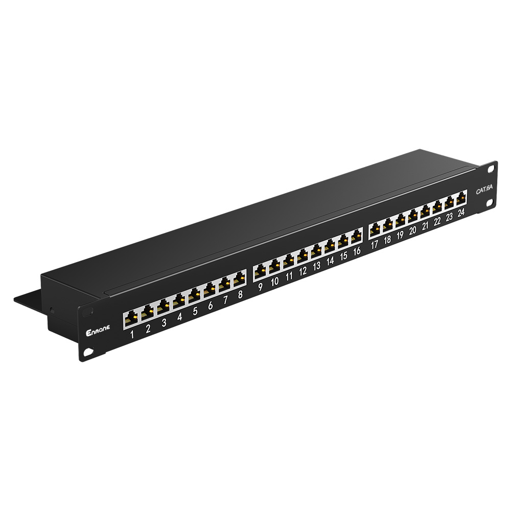 1U 24 Port Cat.6A Shielded Patch Panel