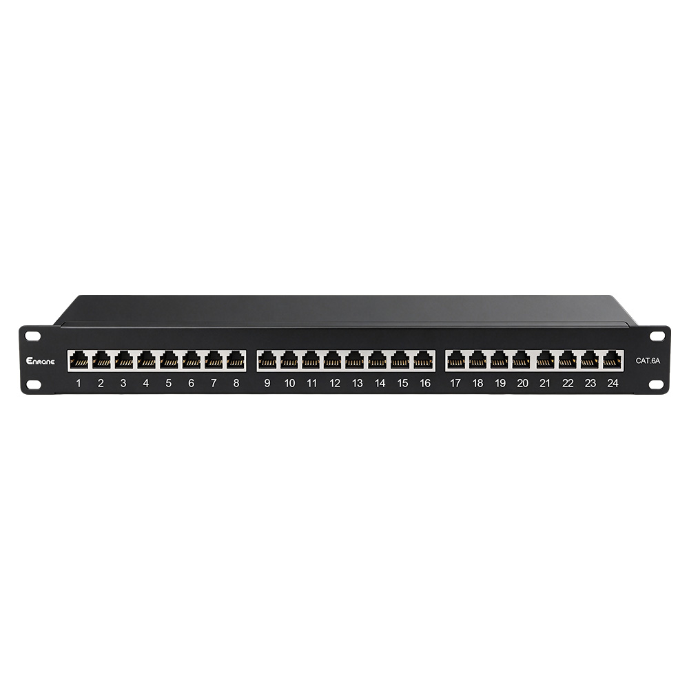 1U 24 Port Cat.6A Shielded Patch Panel