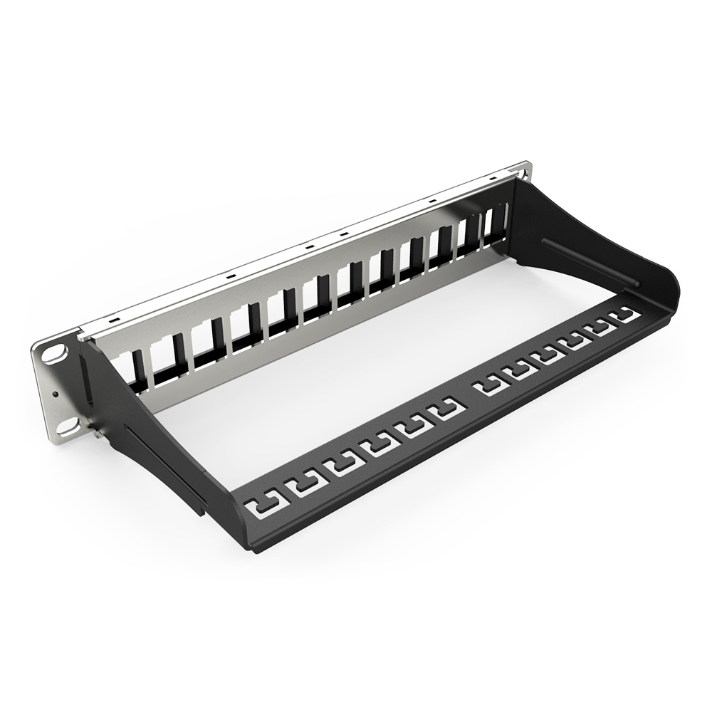 1U 12 Port FTP Blank Patch Panel with Removable Bracket