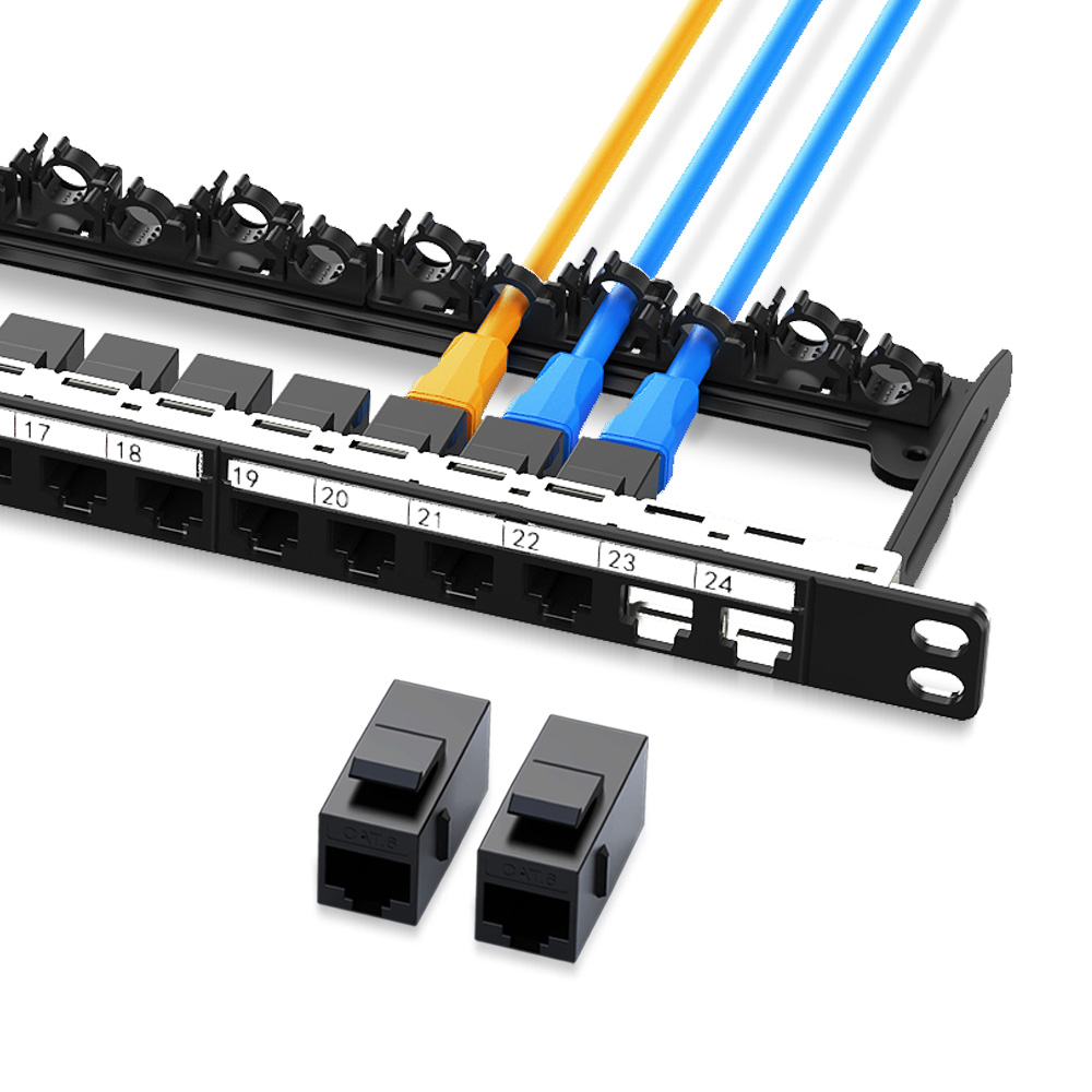 0.5U 24 Port Blank Patch Panel with Removable Rear Bracket