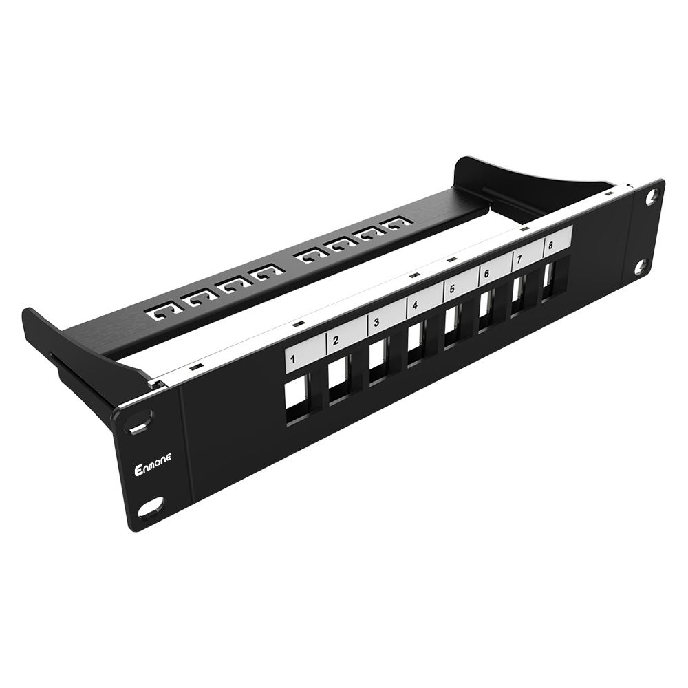 1U 8 Port FTP Blank Patch Panel for 10-Inch Racks