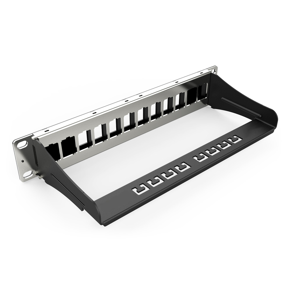 1U 8 Port FTP Blank Patch Panel for 10-Inch Racks