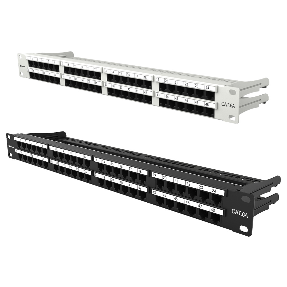 1U 48 Port Dust-proof Cat.6A UTP Patch Panel