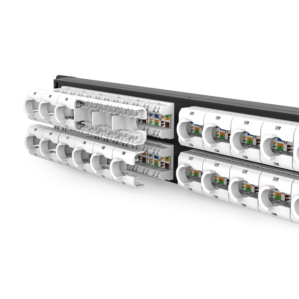 1U 48 Port Dust-proof Cat.6A UTP Patch Panel