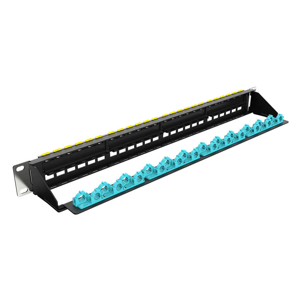 1U 24 Port Integrated Blank Patch Panel with Fasteners