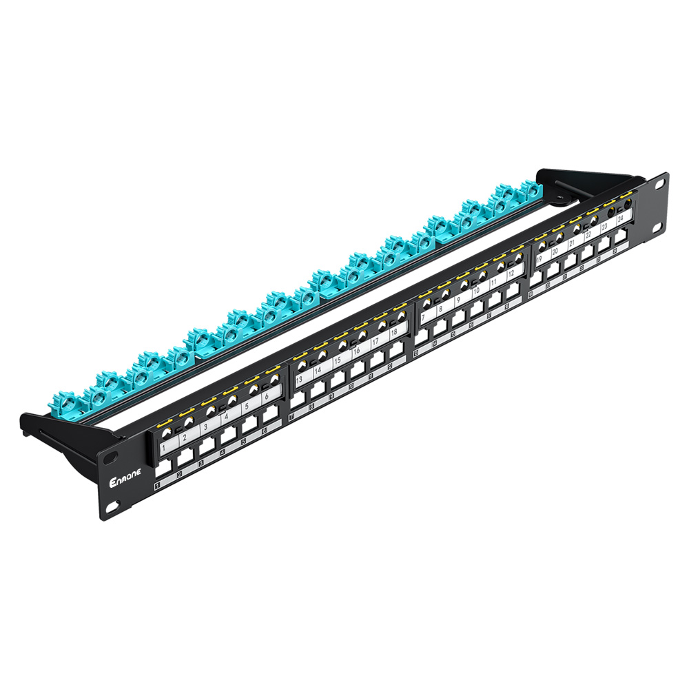 1U 24 Port FTP Blank Patch Panel with Folding Cable Support