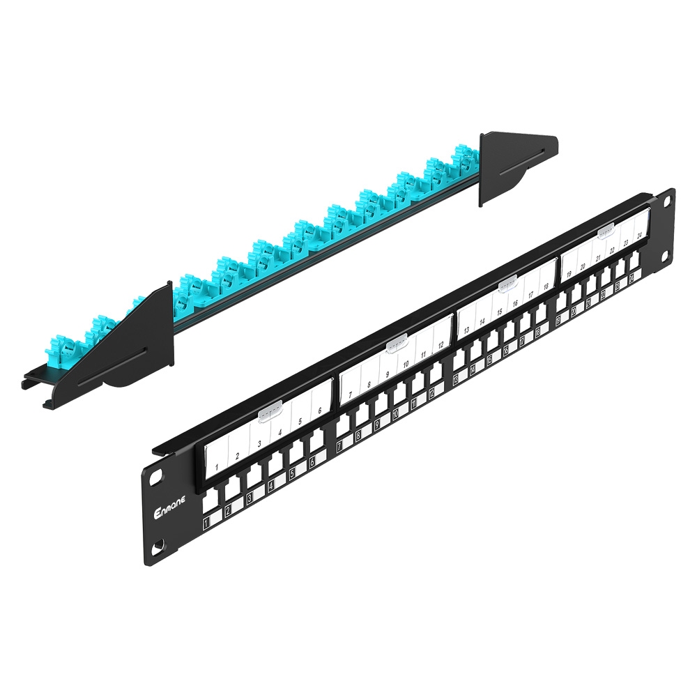 1U 24 Port FTP Blank Patch Panel with Removable Folding Bracket