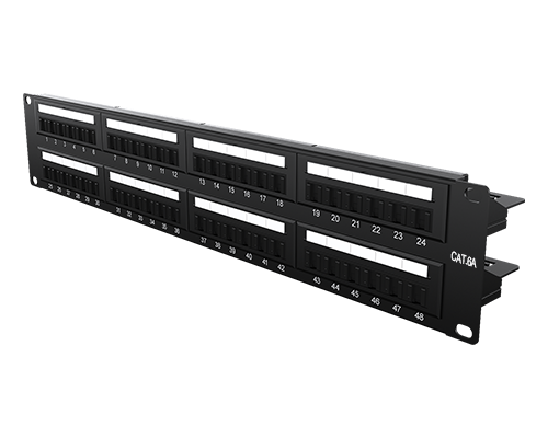 2U 48 Port-CAT.6A Dust-proof UTP Patch Panel