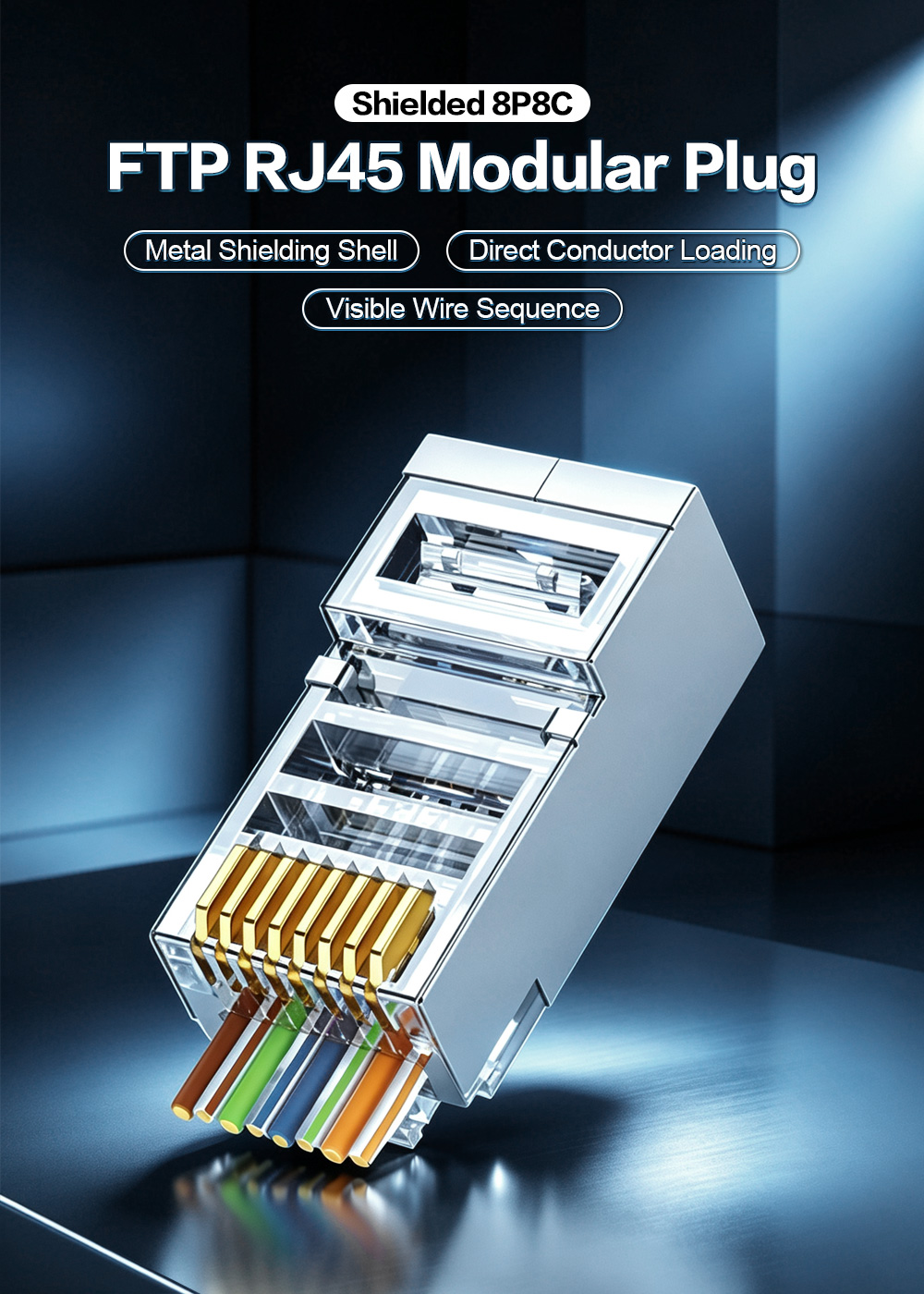 Shielded 8P8C FTP RJ45 Modular Plug