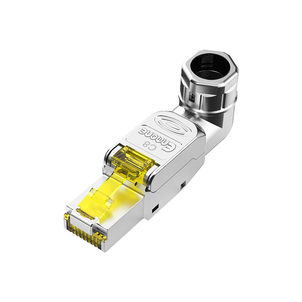 Adjustable 90° Toolless Shielded FTP RJ45 Modular Plug