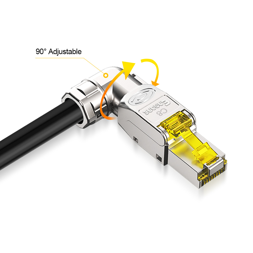 Adjustable 90° Toolless Shielded FTP RJ45 Modular Plug