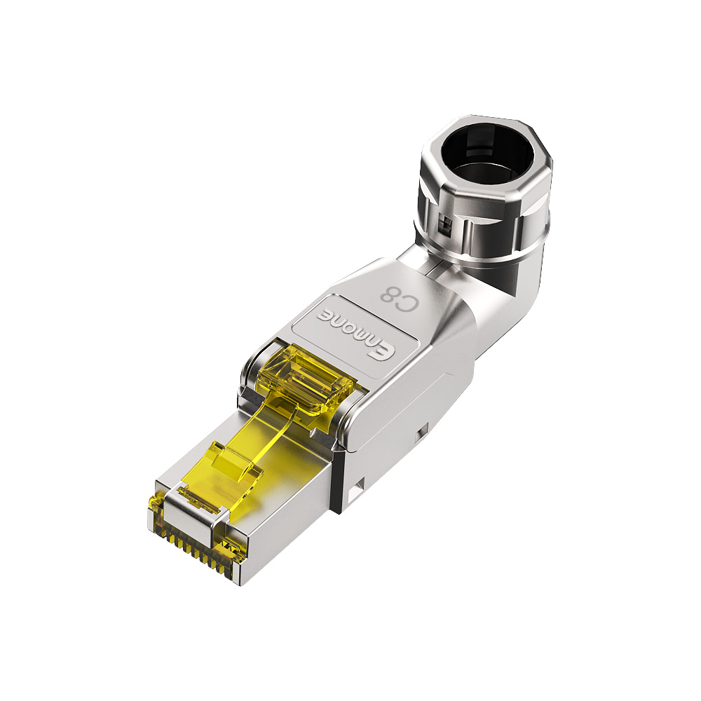 Adjustable 90° Toolless Shielded FTP RJ45 Modular Plug