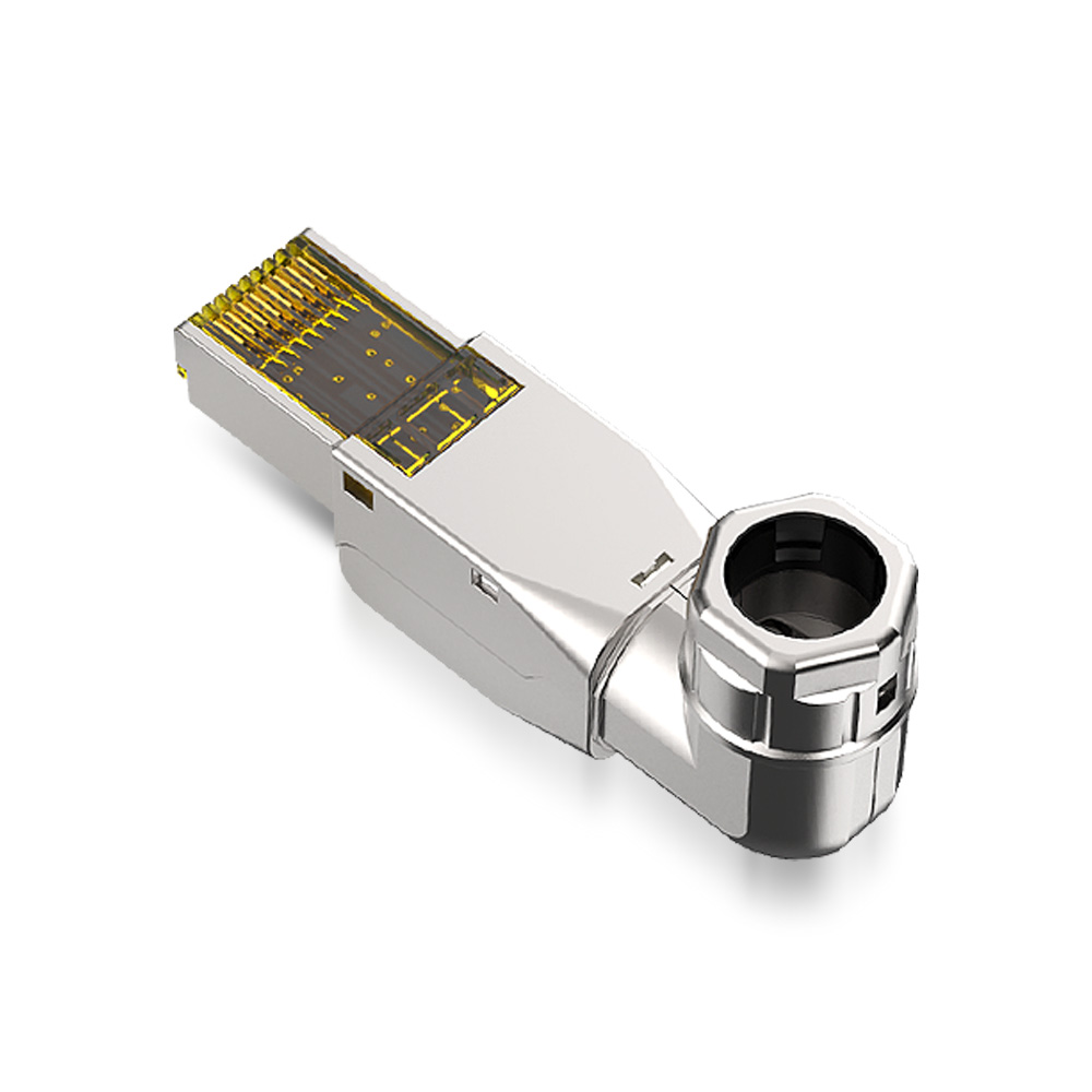 Adjustable 90° Toolless Shielded FTP RJ45 Modular Plug