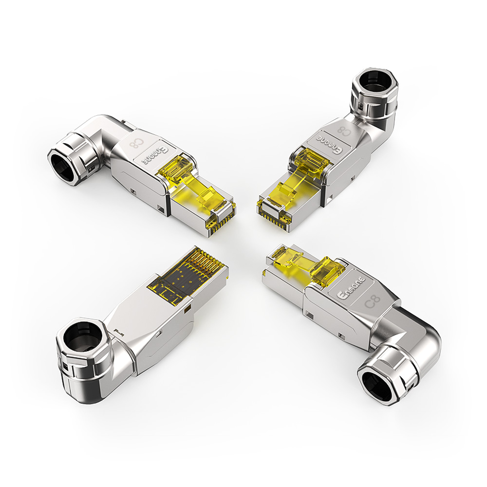 Adjustable 90° Toolless Shielded FTP RJ45 Modular Plug