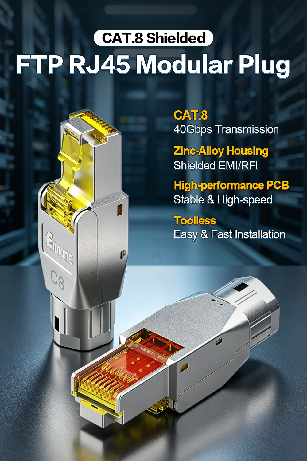 Toolless Shielded FTP RJ45 Modular Plug