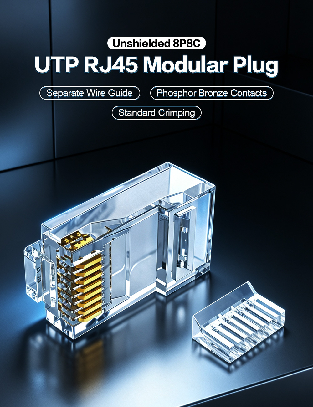 Unshielded 8P8C UTP RJ45 Modular Plug with Load Bar