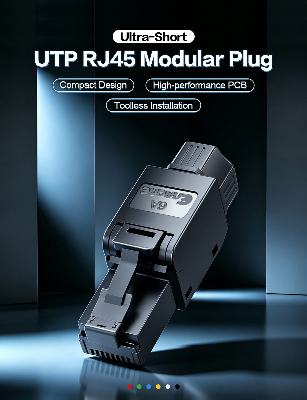 Ultra-Short Toolless CAT.6A UTP RJ45 Modular Plug